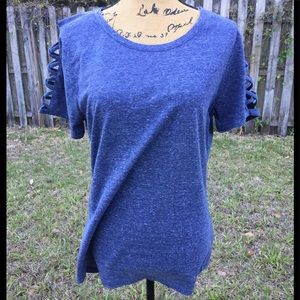 Criss cross sleeve t shirt